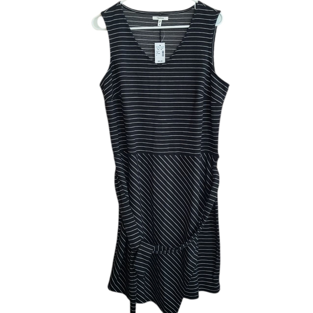NWT Maurice's Black/White Striped Midi Dress Size 0